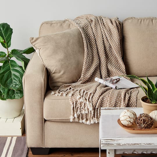DII® Stone & White Textured Acrylic Throw
